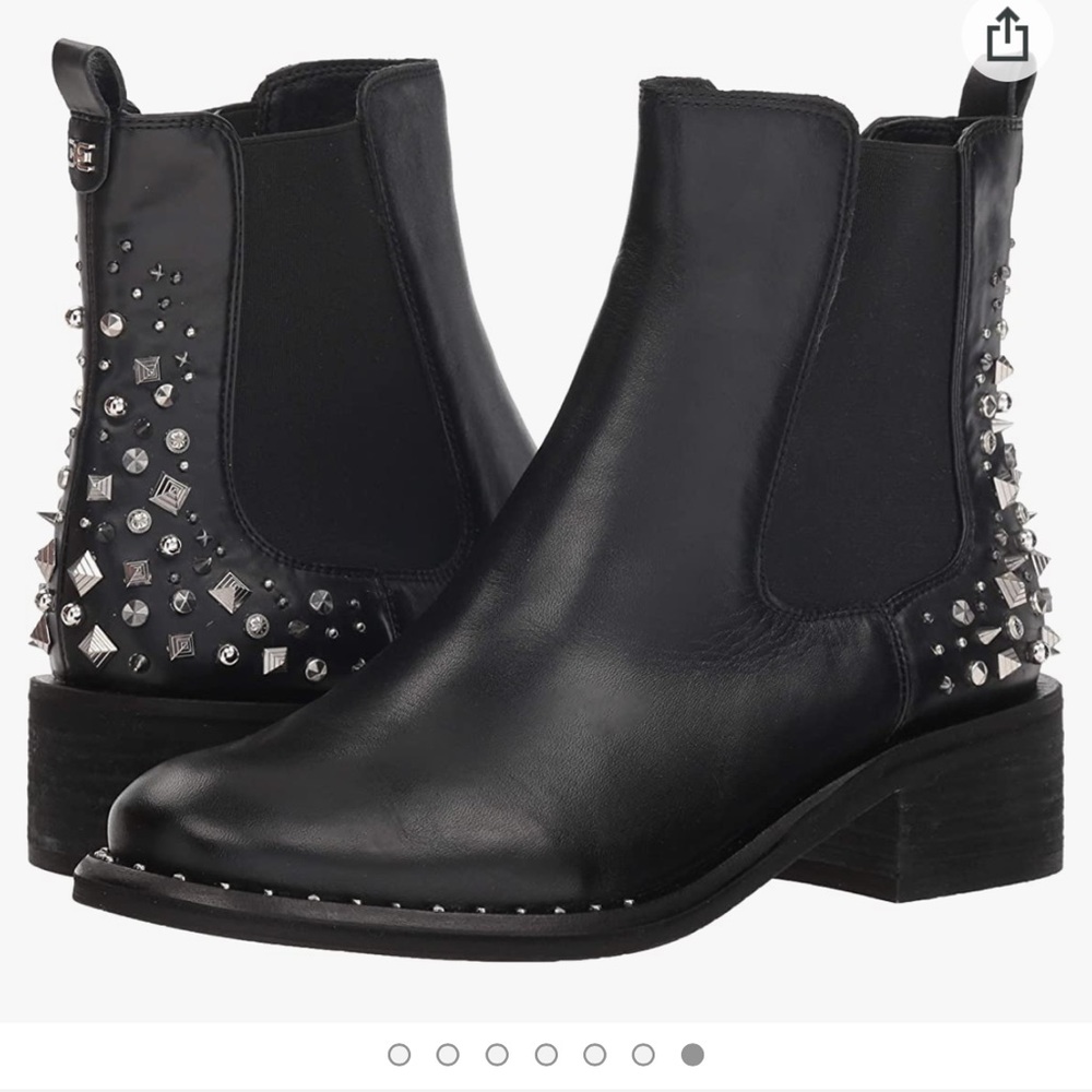🧡 Sam Edelman Dover Studs Embellished Leather Boot Black